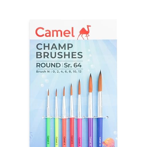 camel Camlin Champ Round Brush Set - Pack of 7 (Multicolor) - Image 2
