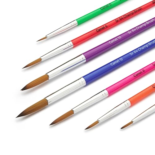 camel Camlin Champ Round Brush Set - Pack of 7 (Multicolor) - Image 3