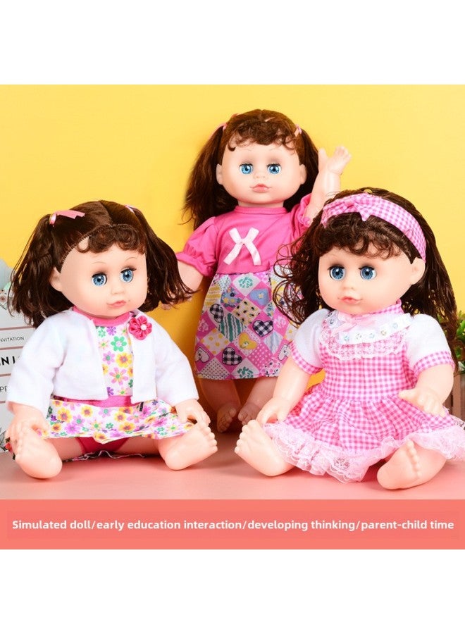 Toy Doll Simulation Doll Toy Baby Girl Talking Feeding Baby Girl Soft Silicone-Color:Style 5
