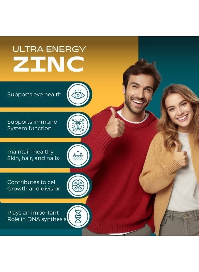 جي ام بي مكمل غذائي سترات الزنك من يو سابس | تركيبة فائقة الطاقة مع زنك متوفر بيولوجيًا لتلبية الاحتياجات اليومية من المعادن، ودعم وظائف الخلايا، ومضادات الأكسدة | كبسولات جيلاتينية نباتية | 60 كبسولة جيلاتينية - Image 5