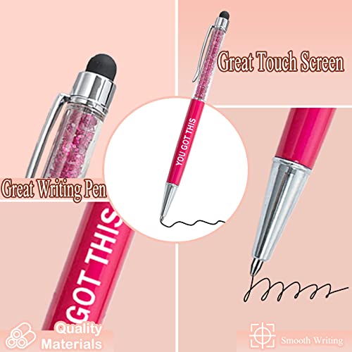 PASISIBICK 12 Pieces Crystal Stylus Employee Appreciation Pens, 2 in 1 Inspirational Greeting Motivational Ballpoint Pens for Christmas Appreciation Gift(12 Colors) - Image 3