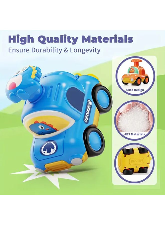 دليل سيارة لعبة ديناصور برتقالي تاكسي بقوة الاحتكاك للمهارات الحركية للأولاد هدية - Image 5