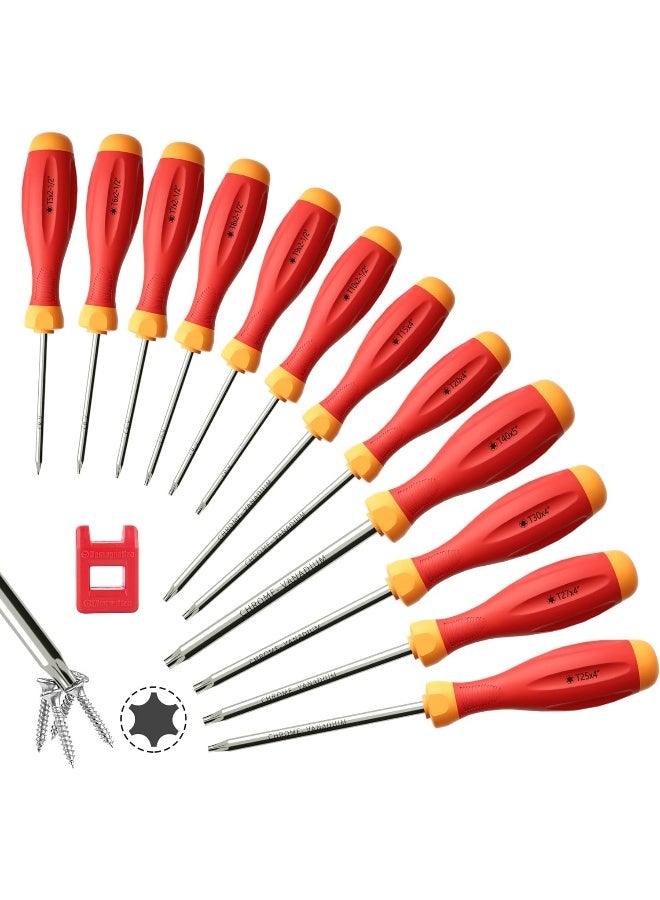 XOOL Torx Screwdriver Set, 12 in 1 Magnetic Torx Screwdrivers with T5 T6 T7 T8 T9 T10 T15 T20 T25 T27 T30 T40 Star Screwdrivers Set for Repair Domestic appliances, Furniture, Automobile - Image 1