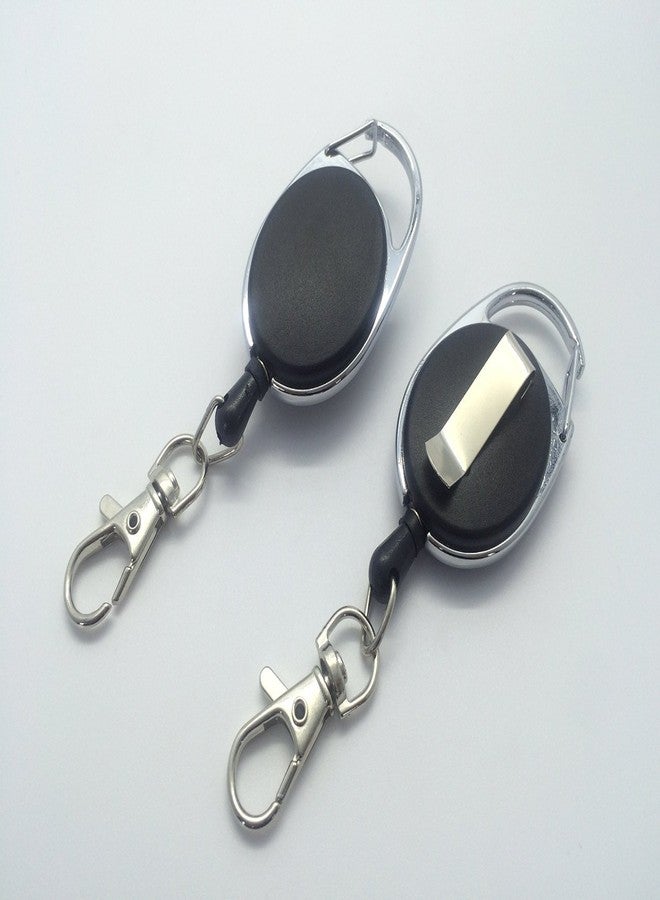 Janrax Black Retractable Key Reel with Carabiner - Image 1