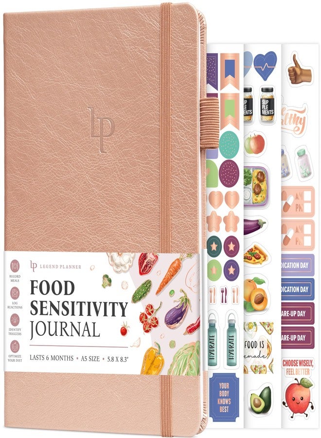 Legend Planner Legend Food Sensitivity Journal – Daily Elimination Diet & Health Diary with Symptom Tracker – Book Log for Low Fodmap, Diabetic, Ibs (Rose Gold) - Image 1