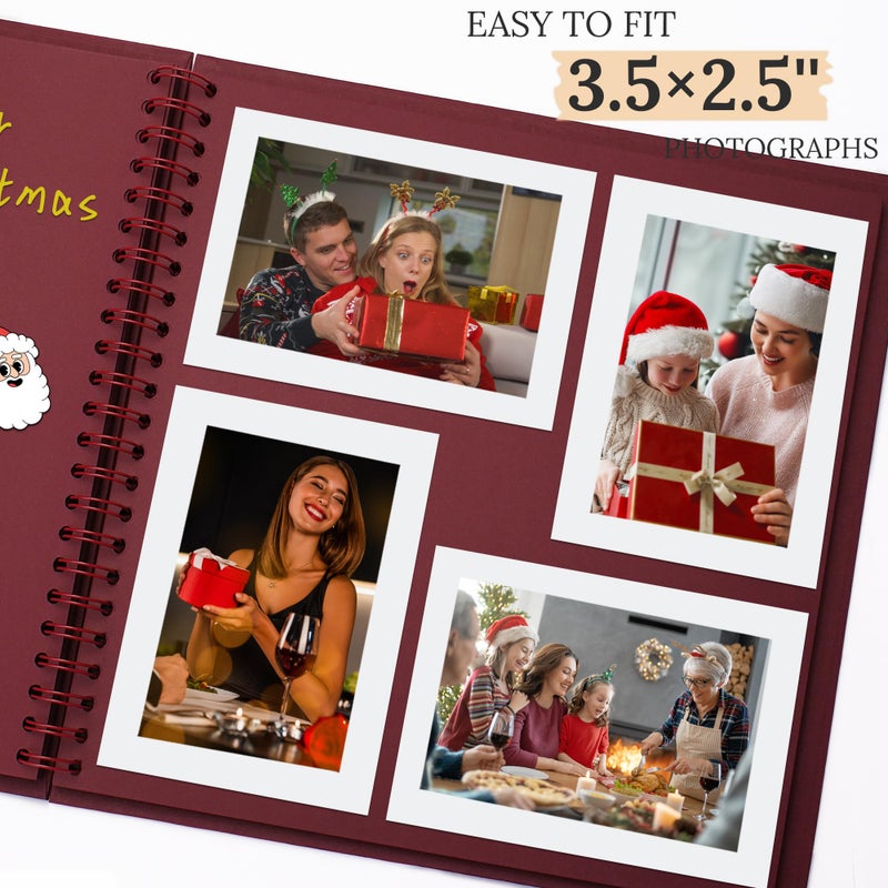 Hiwhy Scrapbook 7x7 Inch DIY Scrapbook Album Hardcover Kraft Paper Scrap Book Photo Albums 40 Pages Perfect for 4x6 / 5x7 Photos Memory Book for Family, Wedding - Image 4