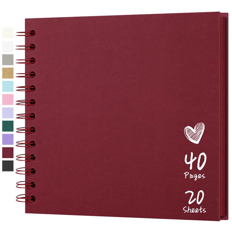 Hiwhy Scrapbook 7x7 Inch DIY Scrapbook Album Hardcover Kraft Paper Scrap Book Photo Albums 40 Pages Perfect for 4x6 / 5x7 Photos Memory Book for Family, Wedding - Image 1