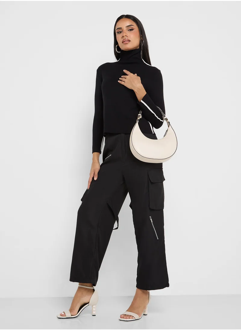 ELLA Contrast Trim Turtle Neck