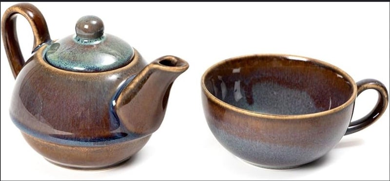 The eco craft The eco craft Teapot | Tea Service Set for Hosting | Teatime Duo Pot-Cup Set | Tea Kettle, 1 Mug | - Image 1