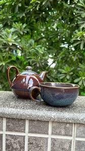 The eco craft The eco craft Teapot | Tea Service Set for Hosting | Teatime Duo Pot-Cup Set | Tea Kettle, 1 Mug | - Image 3