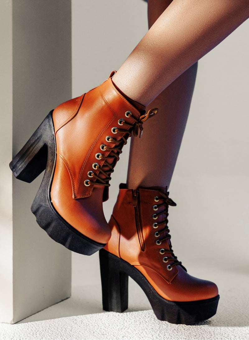 فيبراندا انكل بوت جلد كعب 7سم-هافان - Image 2