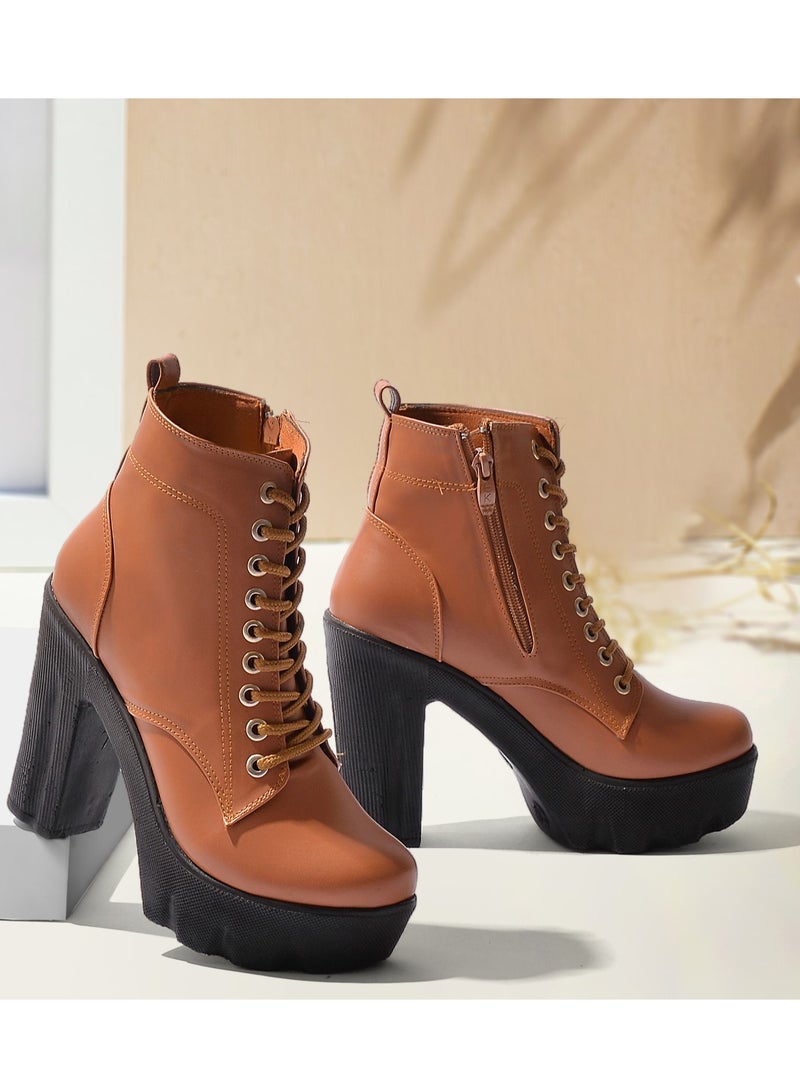 فيبراندا انكل بوت جلد كعب 7سم-هافان - Image 3