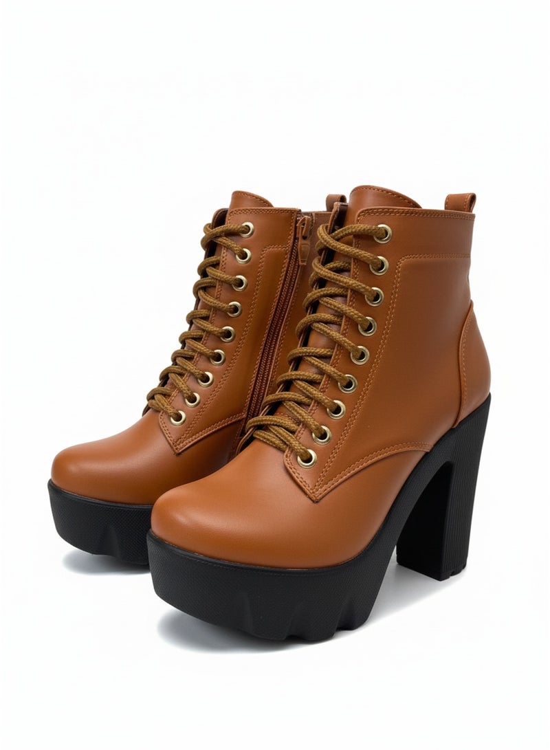 فيبراندا انكل بوت جلد كعب 7سم-هافان - Image 5