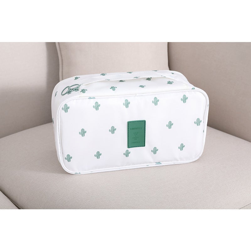 Underwear Cosmetics Bag, Portable Bra Bag, Large Capacity Intimates And Socks Organizer Suitcase, Divided Travel Cosmetics Bag - Image 1