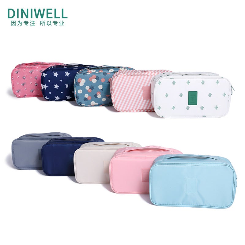 Underwear Cosmetics Bag, Portable Bra Bag, Large Capacity Intimates And Socks Organizer Suitcase, Divided Travel Cosmetics Bag - Image 3