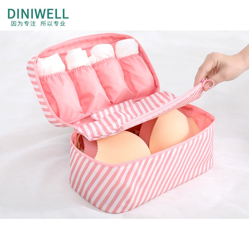 Underwear Cosmetics Bag, Portable Bra Bag, Large Capacity Intimates And Socks Organizer Suitcase, Divided Travel Cosmetics Bag - Image 4