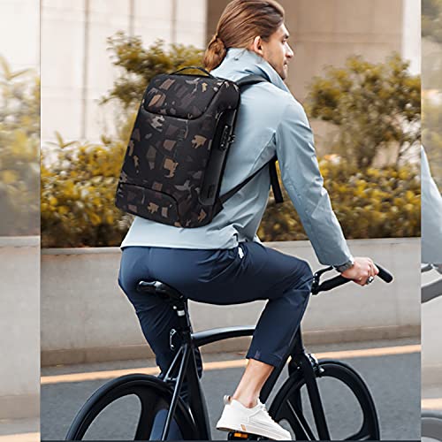FANDARE Laptop Backpack Business Anti-Theft Daypacks Travel Large Backpack with USB Charging Port Waterproof Computer Bag for Women & Men Fits 15.6 Inch Notebook Camo - Image 2