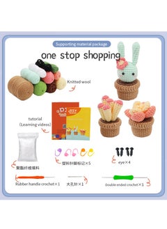 Arabest DIY Cartoon Dolls, Material Package Sets, Hand Crochet, Cactus 3 Pack  - Image 4