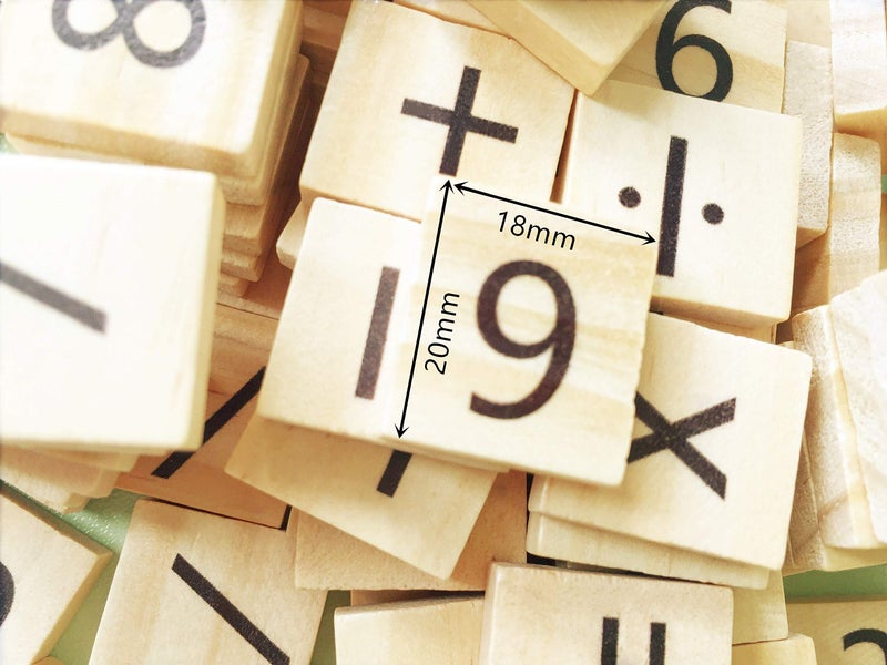 Abbaoww 200 Pcs Wooden Number Symbol Tiles for Crafts, Pendants, Spelling, Scrapbooking, Decoration - Image 3