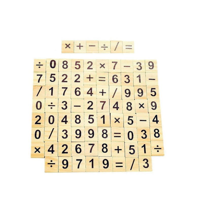 Abbaoww 200 Pcs Wooden Number Symbol Tiles for Crafts, Pendants, Spelling, Scrapbooking, Decoration - Image 5