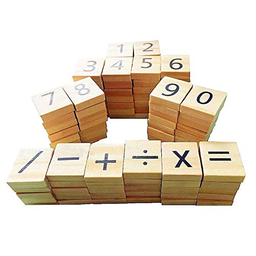 Abbaoww 200 Pcs Wooden Number Symbol Tiles for Crafts, Pendants, Spelling, Scrapbooking, Decoration - Image 2