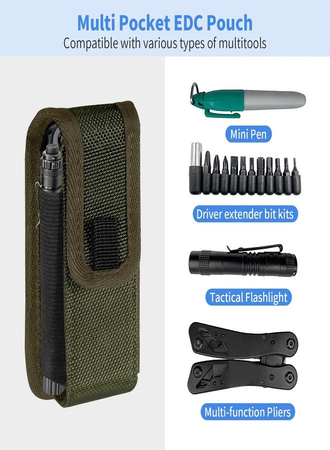 KENOBEE Multitool Sheath EDC Pouch for Leatherman Wave Plus Wingman Surge Rebar, Multi-use Belt Clip Tool Holder Bag, Utility Tactical Waist Pack Camping Hiking Pocket Organizer, (Army Green) - Image 2