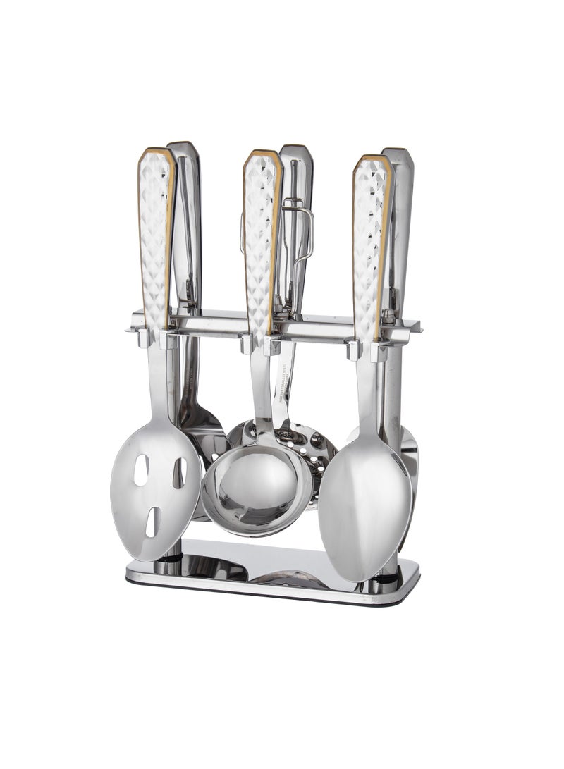 Bin Shihoun Abomar Co A set of sink and service spoons for the kitchen, short handle, made of 18/10 stainless steel  - Image 1