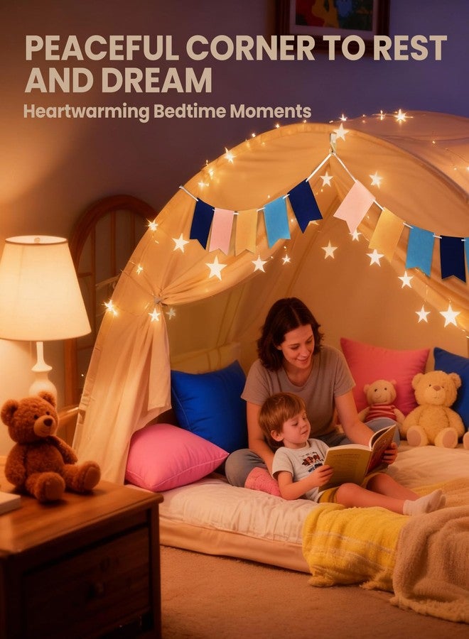 OutdoorMaster Twin Bed Tent for Kids, Bed Tent Twin Size with Letters & Flags, Privacy Space Bunk Bed Canopy, Easy Setup Indoor Floor Bed Canopy, Dream Playhouse Gifts for Toddler, Girls, Boys - Image 5