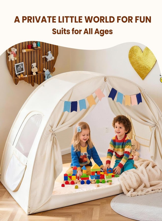 OutdoorMaster Twin Bed Tent for Kids, Bed Tent Twin Size with Letters & Flags, Privacy Space Bunk Bed Canopy, Easy Setup Indoor Floor Bed Canopy, Dream Playhouse Gifts for Toddler, Girls, Boys - Image 4