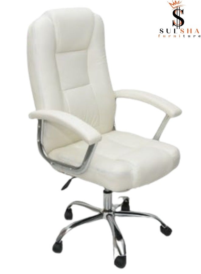 Executive Ergonomic Office Chair , Computer Desk Chair, PU Leather, Steel Structure, Smooth lumbar support with adjustable Height