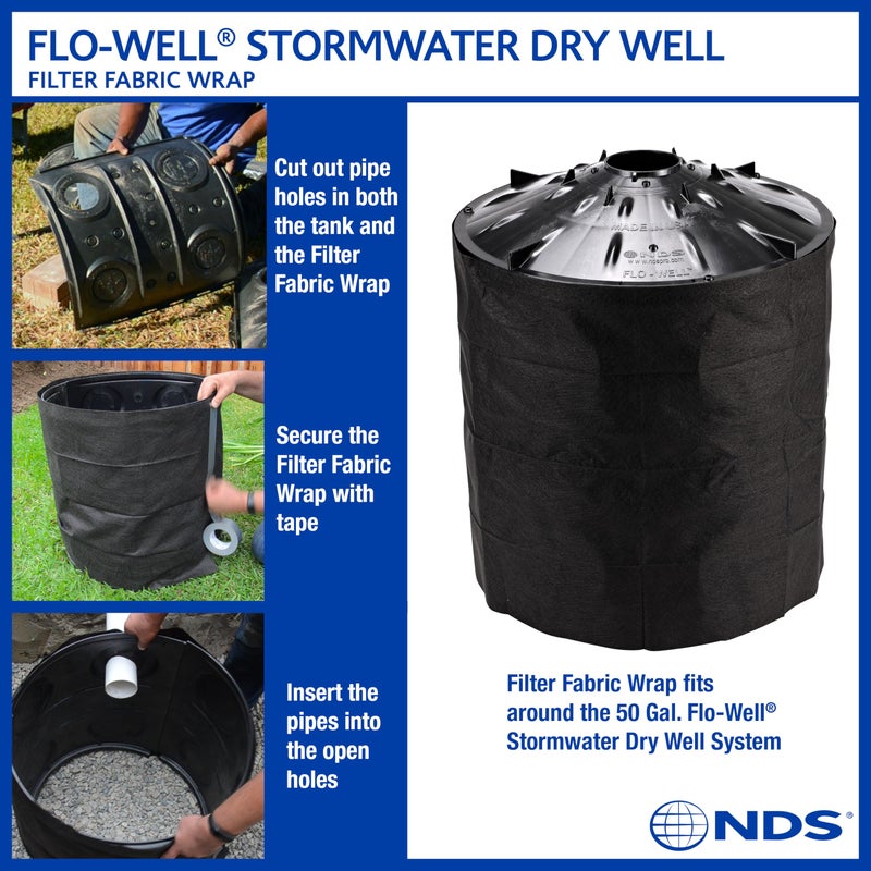 NDS FWAS24 50 Gal. Flo Stormwater Dry Well System Kit with 3 Side Panels & 1 Cover, Ideal for Rainwater Collection, Black - Image 5