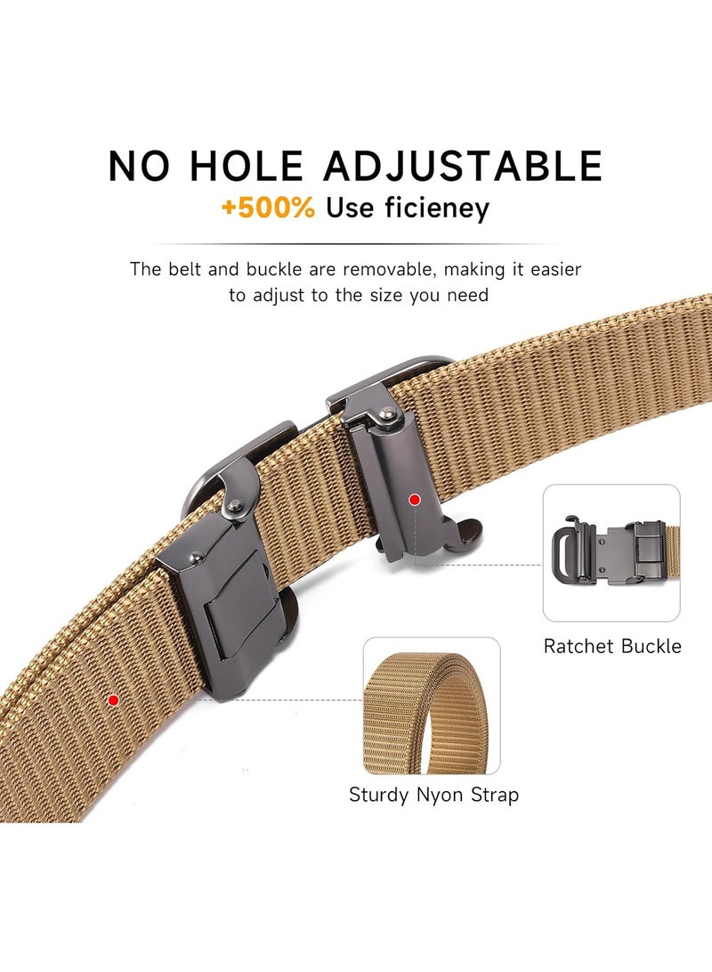 Automatic Nylon Belt for Men & Women - Fashionable, Adjustable, Durable, and Comfortable Waist Belt for Casual & Formal Wear, Everyday Use, and Outdoor Activities Beige - Image 3