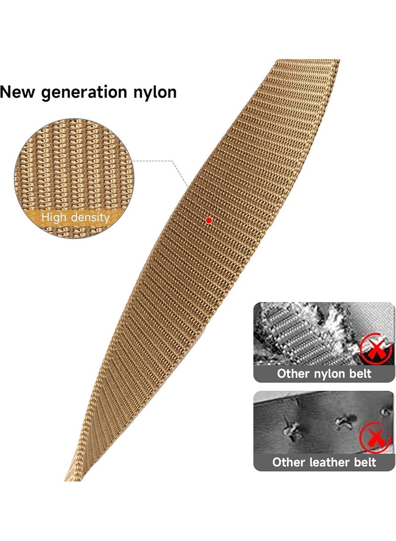 Automatic Nylon Belt for Men & Women - Fashionable, Adjustable, Durable, and Comfortable Waist Belt for Casual & Formal Wear, Everyday Use, and Outdoor Activities Beige - Image 4