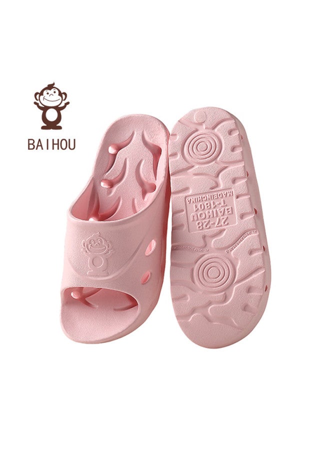 Baihou Bathroom Shower Side Drainage Non-slip Massage Couple Home Use Slippers Children 1801 Pink 33-34 - Image 2