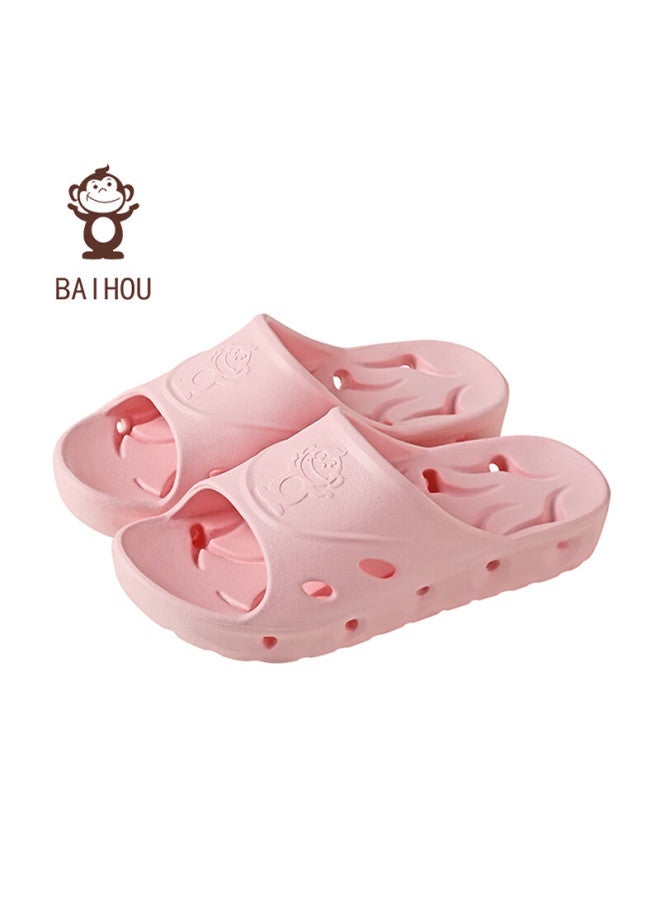 Baihou Bathroom Shower Side Drainage Non-slip Massage Couple Home Use Slippers Children 1801 Pink 33-34 - Image 1