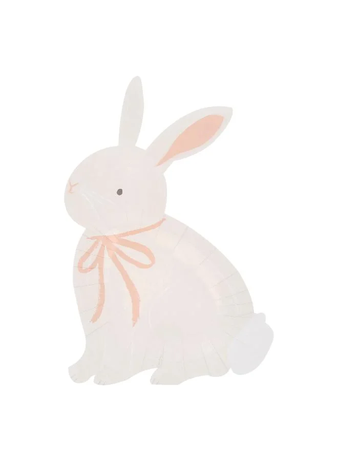 Meri Meri  Spring Animals Plates - Pack of 8 Paper Easter Plates with Bunnies, Chicks, Lambs and Hens in 4 Designs, Matching Reverse Colors, Playful and Elegant Tableware for Spring Parties  | Best Price UAE