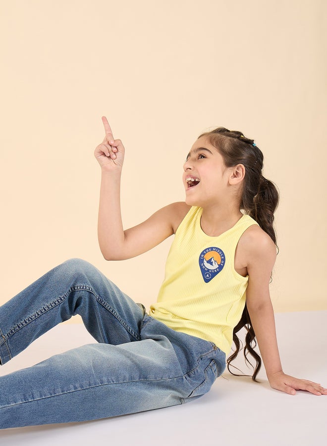 Stylo Bug Girls Blue Cotton Blend Faded Jeans - Image 5