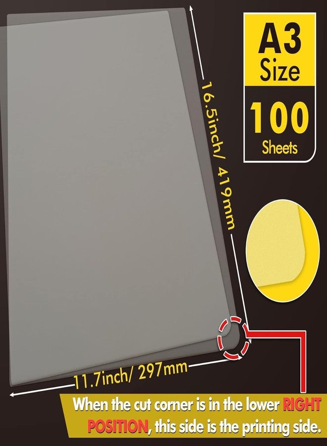 A-SUB DTF Transfer Film A3(11.7x16.5 Inch) - 100 Sheets Double Sided Matte DTF Transfer Film for Sumblimation or DTF Inkjet Printer, Direct to Film PET Transfer Paper for T Shirts Textile - Image 2
