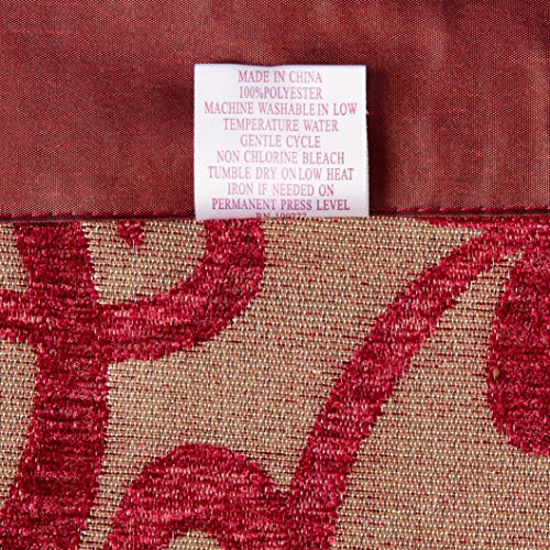 Violet Linen Chenille Chateau Vintage Floral Design 60" X 15" Window Valance, Color Burgundy - Image 4