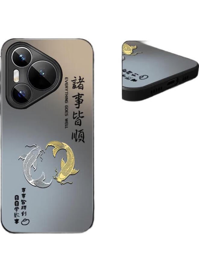 Xp Suitable For Huawei Pura70 Phone Case Lens Full Coverage P70 Heat Dissipation Silicone Cartoon Ultra-thin Men And Women Models Couple Anti-fingerprint Anti-fall High-end Sense - Graphite Calligraph - Image 3