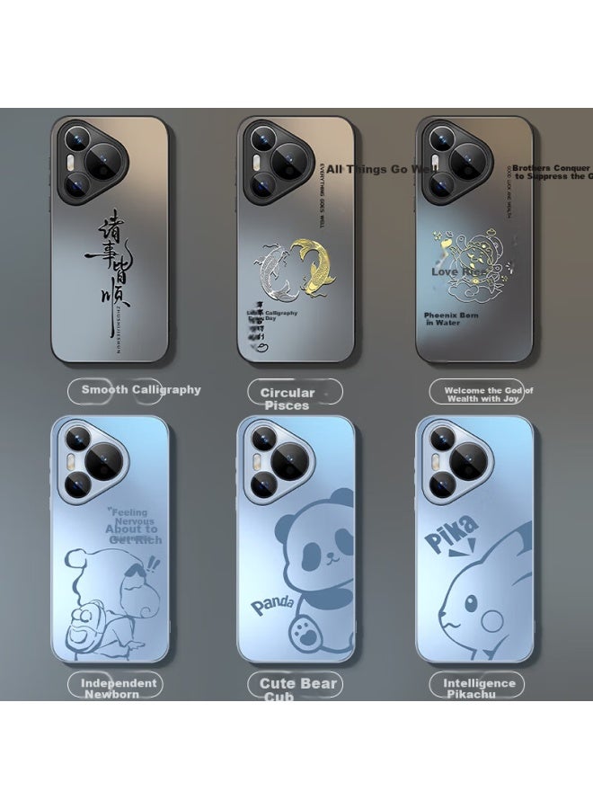 Xp Suitable For Huawei Pura70 Phone Case Lens Full Coverage P70 Heat Dissipation Silicone Cartoon Ultra-thin Men And Women Models Couple Anti-fingerprint Anti-fall High-end Sense - Graphite Calligraph - Image 2