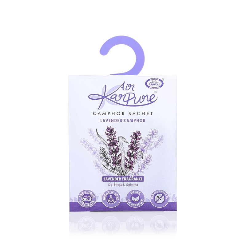 CYCLE Pure Karpure Camphor Sachet - Pack of 5 | Air Freshener for Bathroom, Cars, Wardrobes, Homes, & Offices | Oudh, Citrus, Lavender, Thyme & Original Camphor Fragrance | Each Lasts up to 30 Days - Image 4