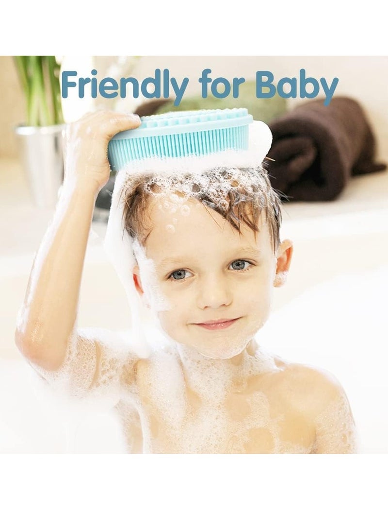 3 حزمة هلام السيليكا فرك الجسم / لينة هلام السيليكا اللوف تقشير الجسم فرك الجسم ، هلام السيليكا فرشاة الجسم حمام فرك الجسم ، واثنين في واحد حمام وشامبو تقشير الجلد فرشاة للرجال والنساء والأطفال - Image 2