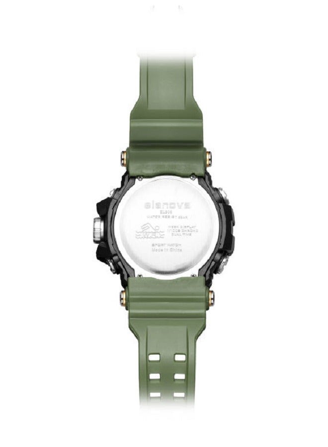 Elanova Wristwatch with hands and digital display, water-resistant, with a durable silicone strap resistant to wear, model EL909 - Image 5