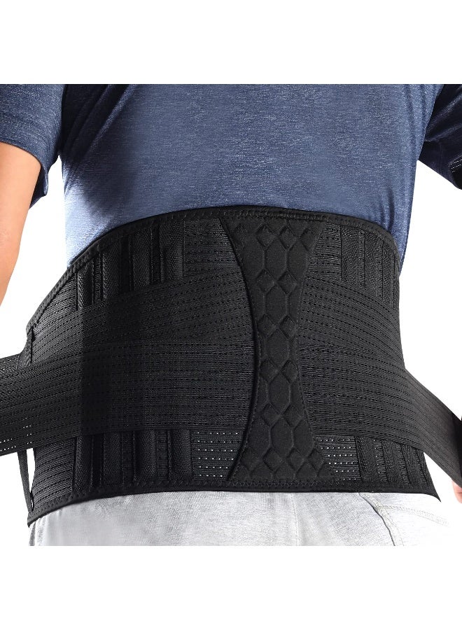 Lumbar Support Belt Lower Back Brace for Lifting, Herniated Disc, Sciatica, Pain Relief,Breathable Lumbar Brace for Men & Women with Dual Adjustable Straps(L) - Image 5