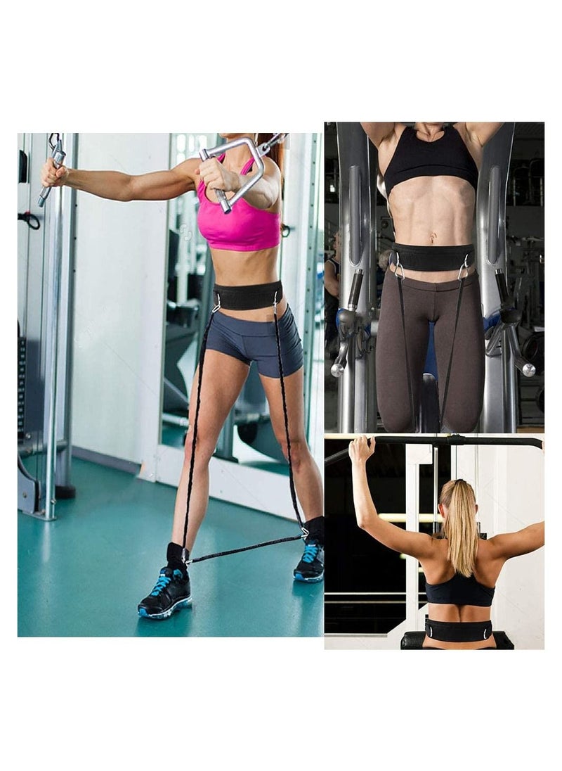 SYOSI - Exercise Waist Belt, Sled Pull Strap, Neoprene Thick Padding, Gym Pulley With Loops for Cable Machines Fitness Speed Agility Resistance Training - Image 1