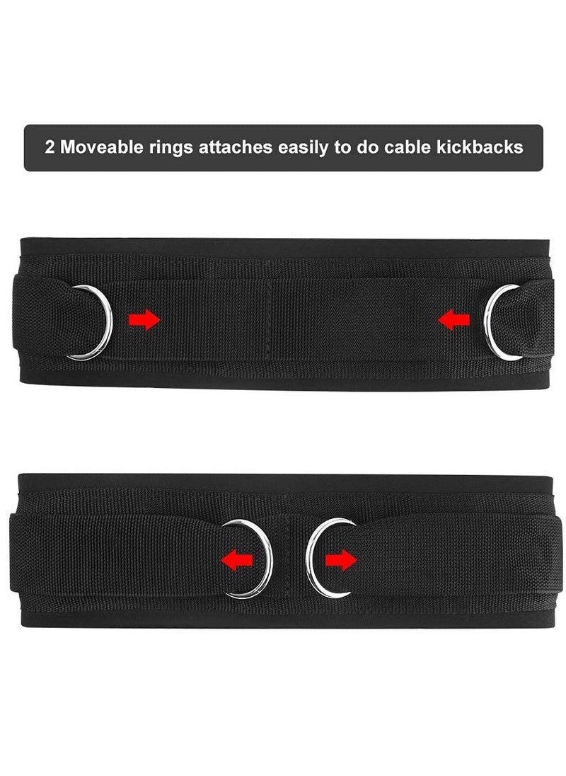 SYOSI - Exercise Waist Belt, Sled Pull Strap, Neoprene Thick Padding, Gym Pulley With Loops for Cable Machines Fitness Speed Agility Resistance Training - Image 1