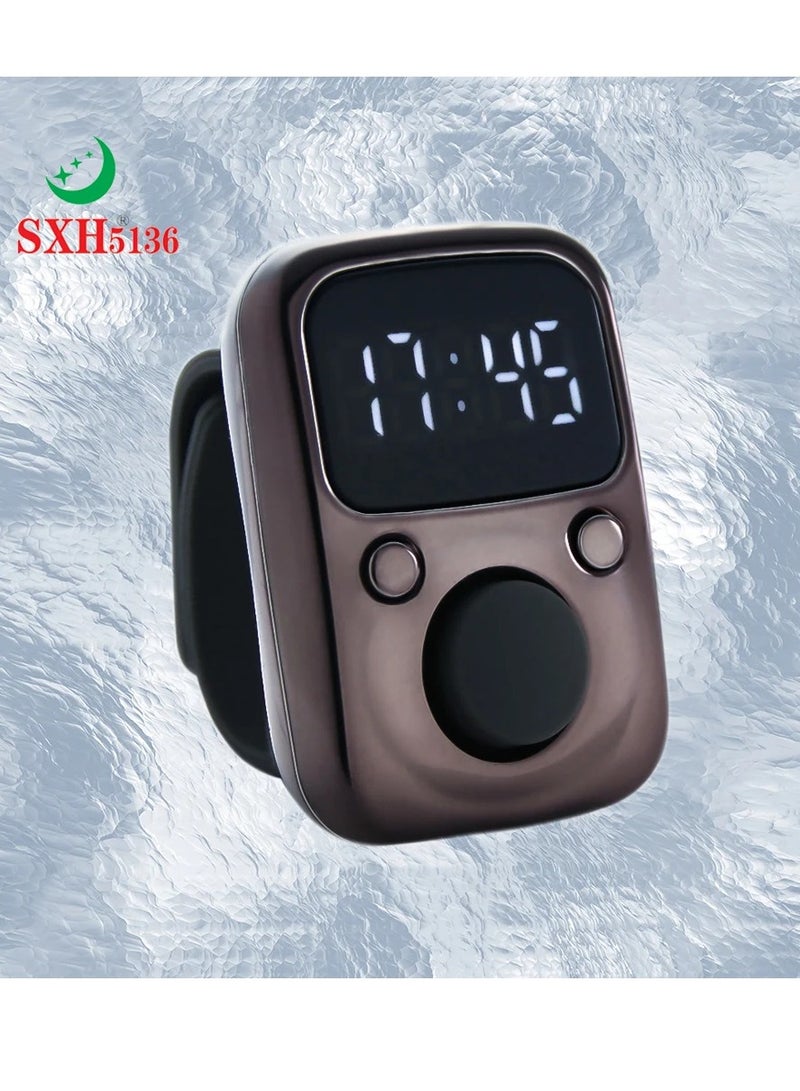 عداد تالي كهربائي رقمي خاتم التسبيح الذكر  رمادي - Image 2