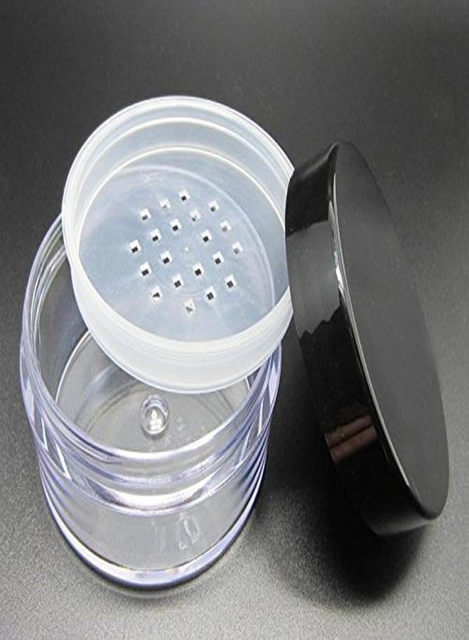 ASTRQLE 1PCS 60ml 2oz Empty Clear Make-up Loose Powder Container Case with Soft Sponge Powder Puff Screw Black Lid and Foundation Box - Image 3