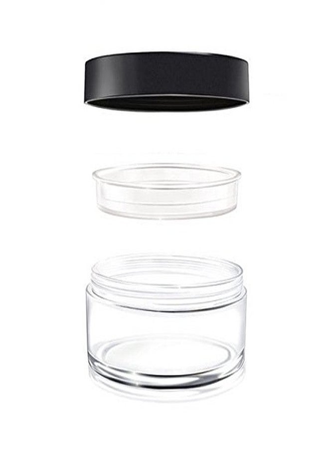 ASTRQLE 1PCS 60ml 2oz Empty Clear Make-up Loose Powder Container Case with Soft Sponge Powder Puff Screw Black Lid and Foundation Box - Image 2